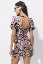 Load image into Gallery viewer, Adelyn Rae Primrose Puff Sleeve Jacquard Mini Dress

