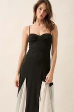 Load image into Gallery viewer, Promesa Ribbed Knit Godet Sweetheart Maxi Dress
