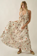 Load image into Gallery viewer, Promesa Bouquet By Me Floral Print Smocked Halter Maxi Dress
