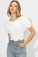 Load image into Gallery viewer, Adelyn Rae Freya Crocket Detail Crop Top
