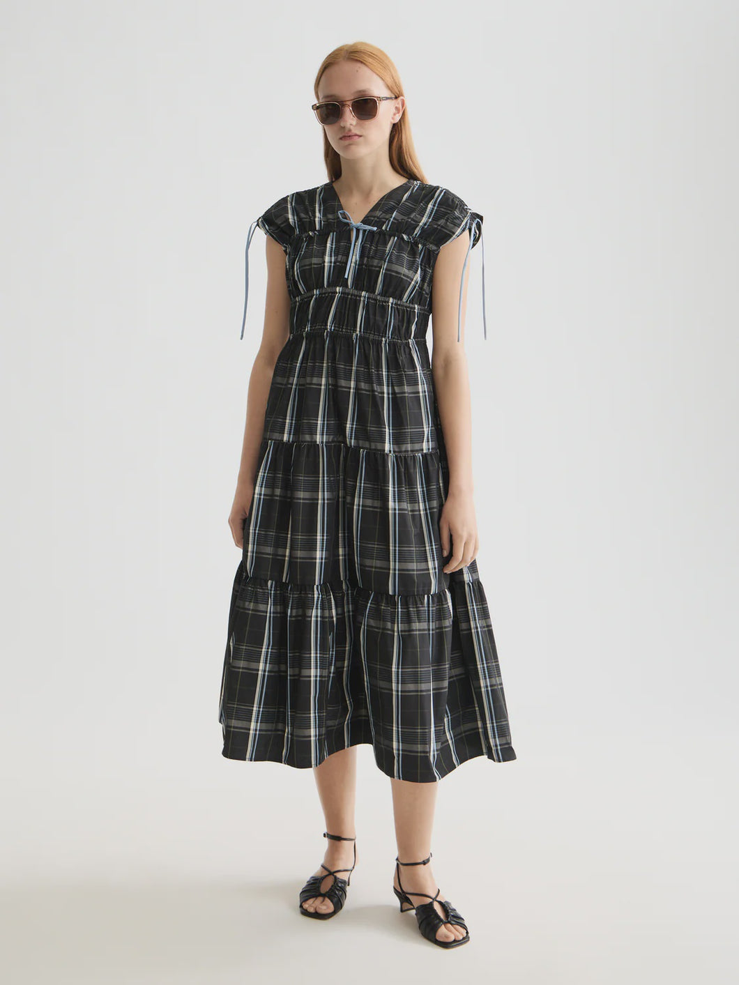 Scotch & Soda Gathered Taffeta Midi Dress