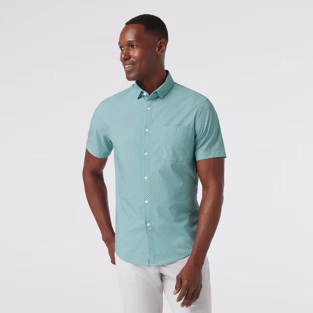 Mizzen+Main Leeward SS Dress Shirt / Pale Blue Clover