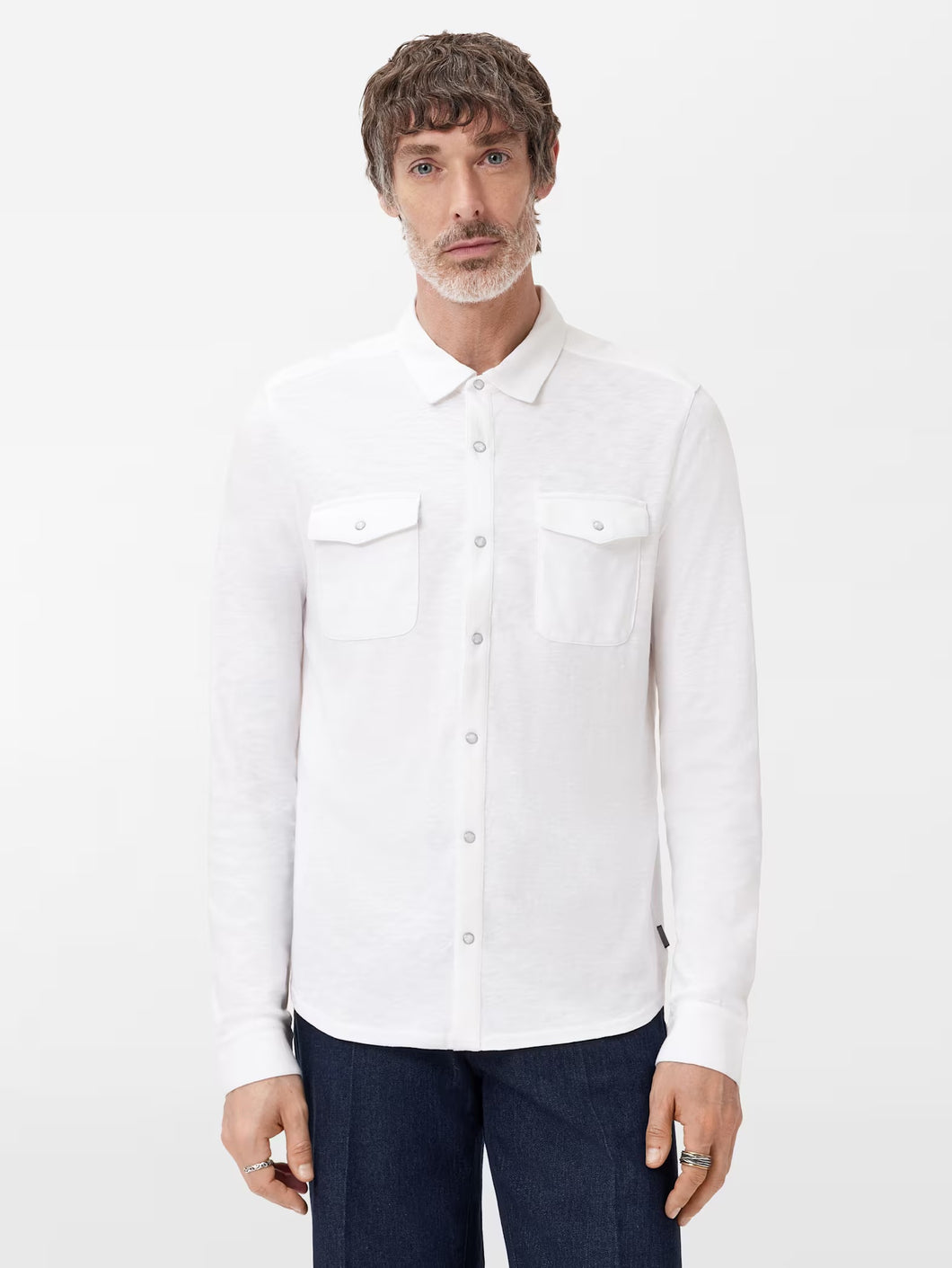 John Varvatos Arvon LS Knit Western Shirt In Vintage