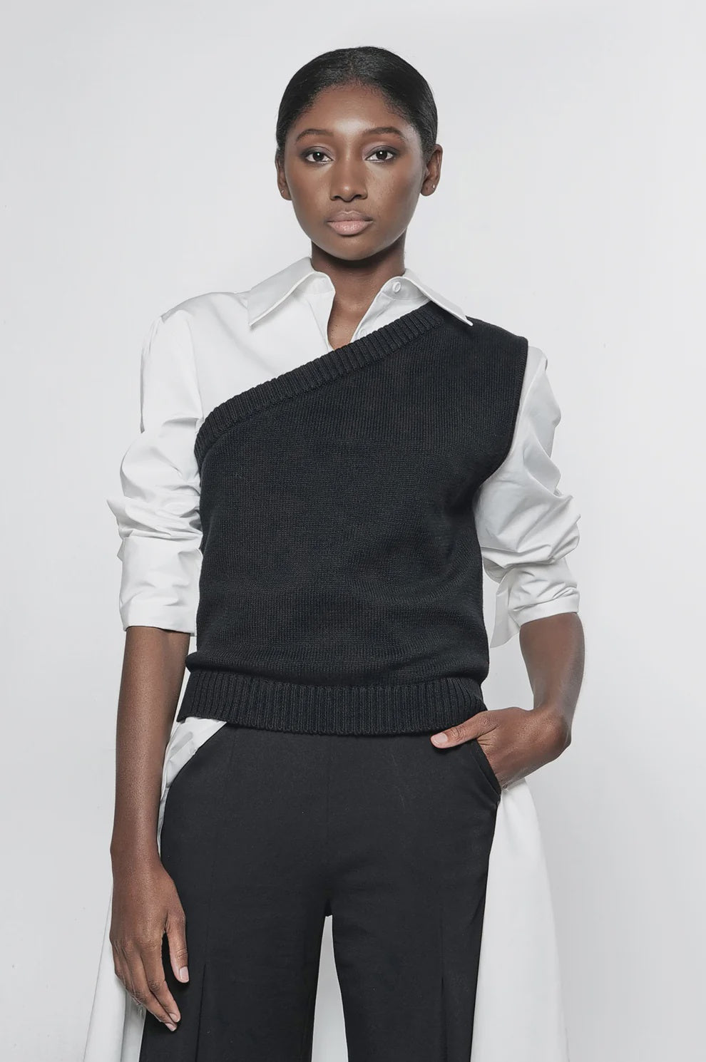 Article X One Shoulder Knit Vest
