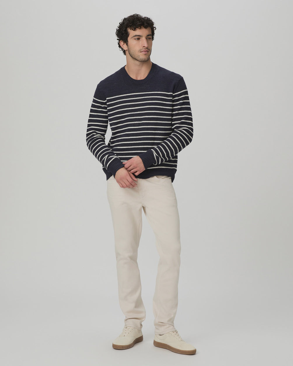 Paige Transcend Federal Slim Straight Sea Shell