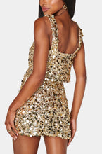 Load image into Gallery viewer, Mumu Mixer Top / Gold Metallic Sequins

