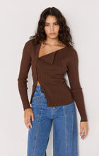 Load image into Gallery viewer, MINKPINK Dakota Rib Knit Top / Chocolate
