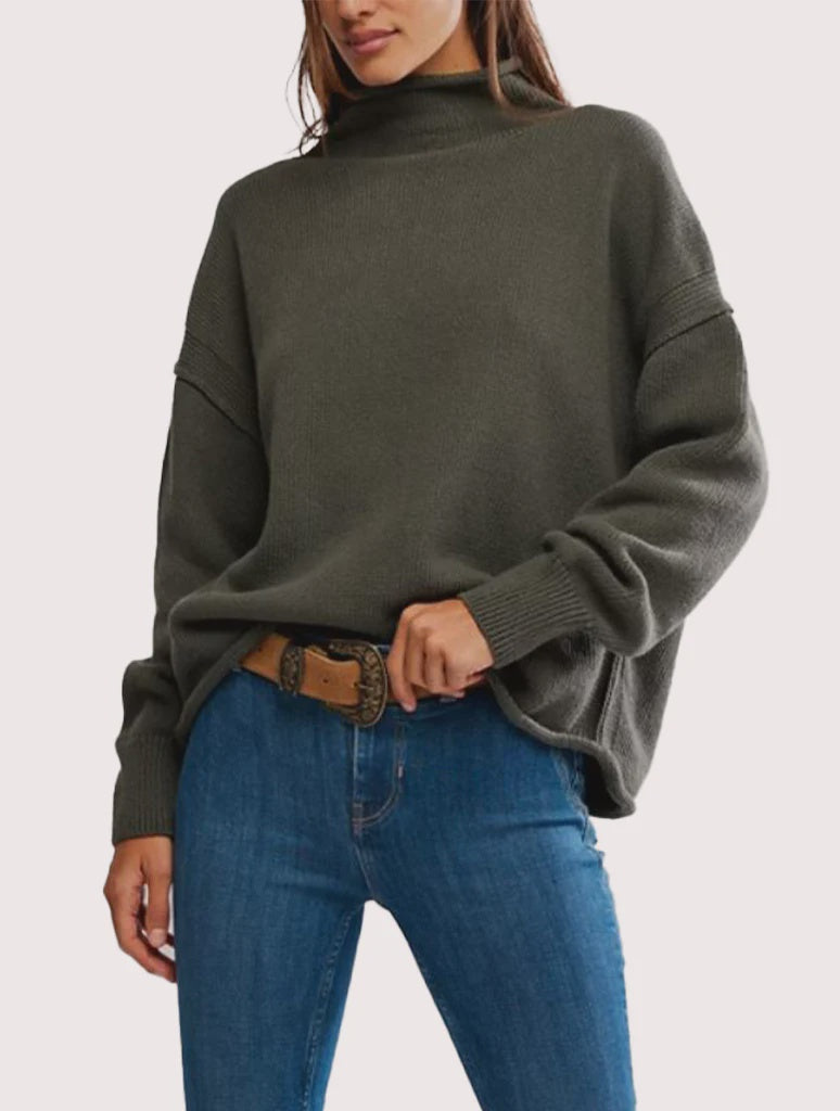 Free People WTF Torres Roll Neck Sweater / Army