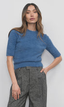 Load image into Gallery viewer, Greylin Odette Fuzzy Elbow Sleeve Top / Indigo

