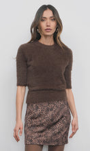 Load image into Gallery viewer, Greylin Odette Fuzzy Elbow Sleeve Top / Espresso
