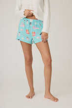 Load image into Gallery viewer, P.J. Salvage Short Flannels / Turquoise Pups
