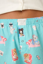 Load image into Gallery viewer, P.J. Salvage Short Flannels / Turquoise Pups

