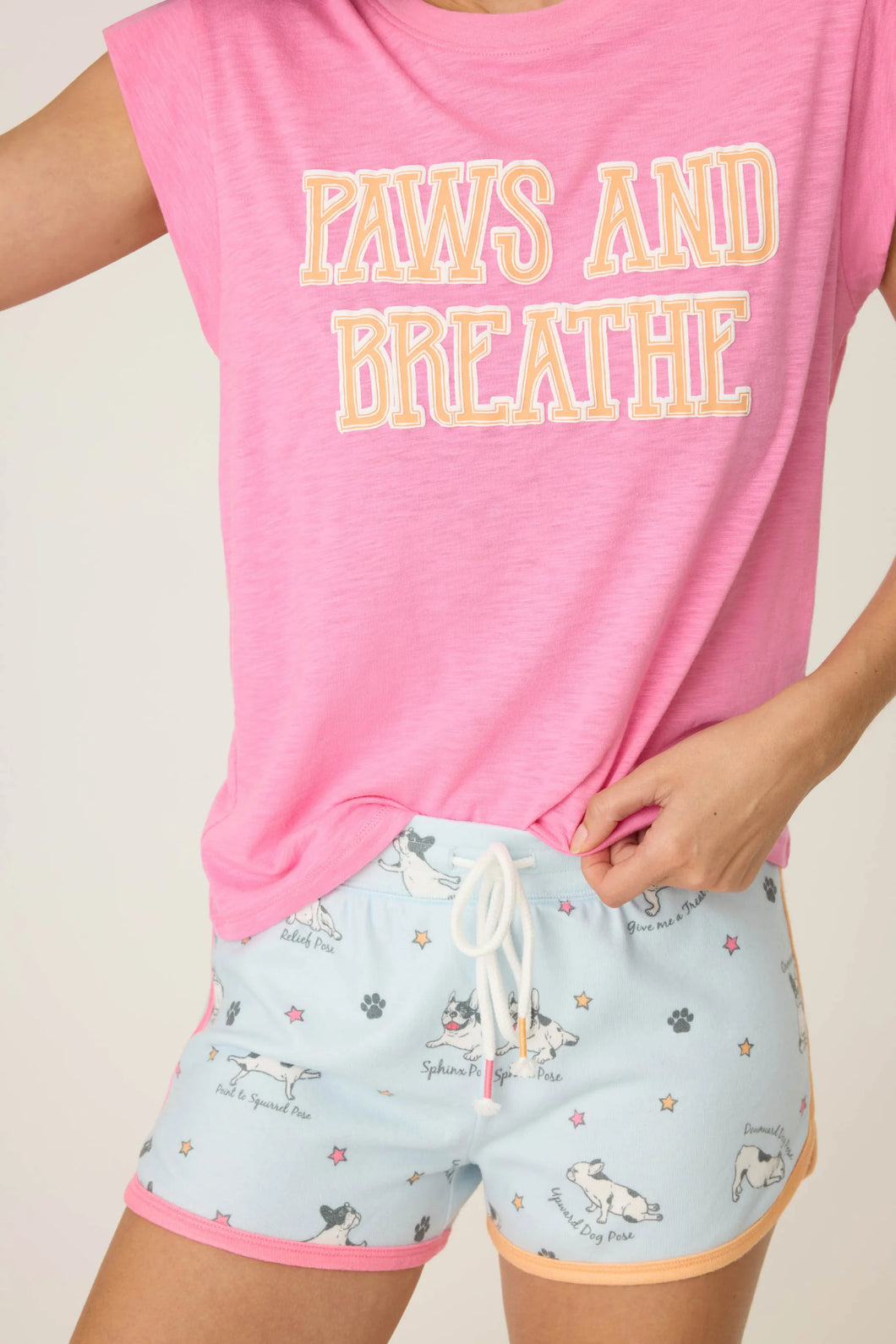 P.J. Salvage Paws and Breathe Dog Print SS Shirt
