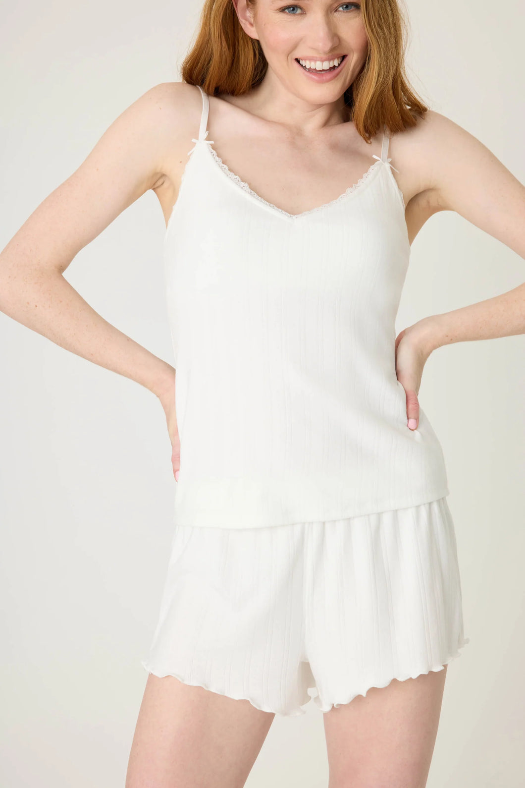 P.J. Salvage Pointelle Essentials Solid Ivory Camisole