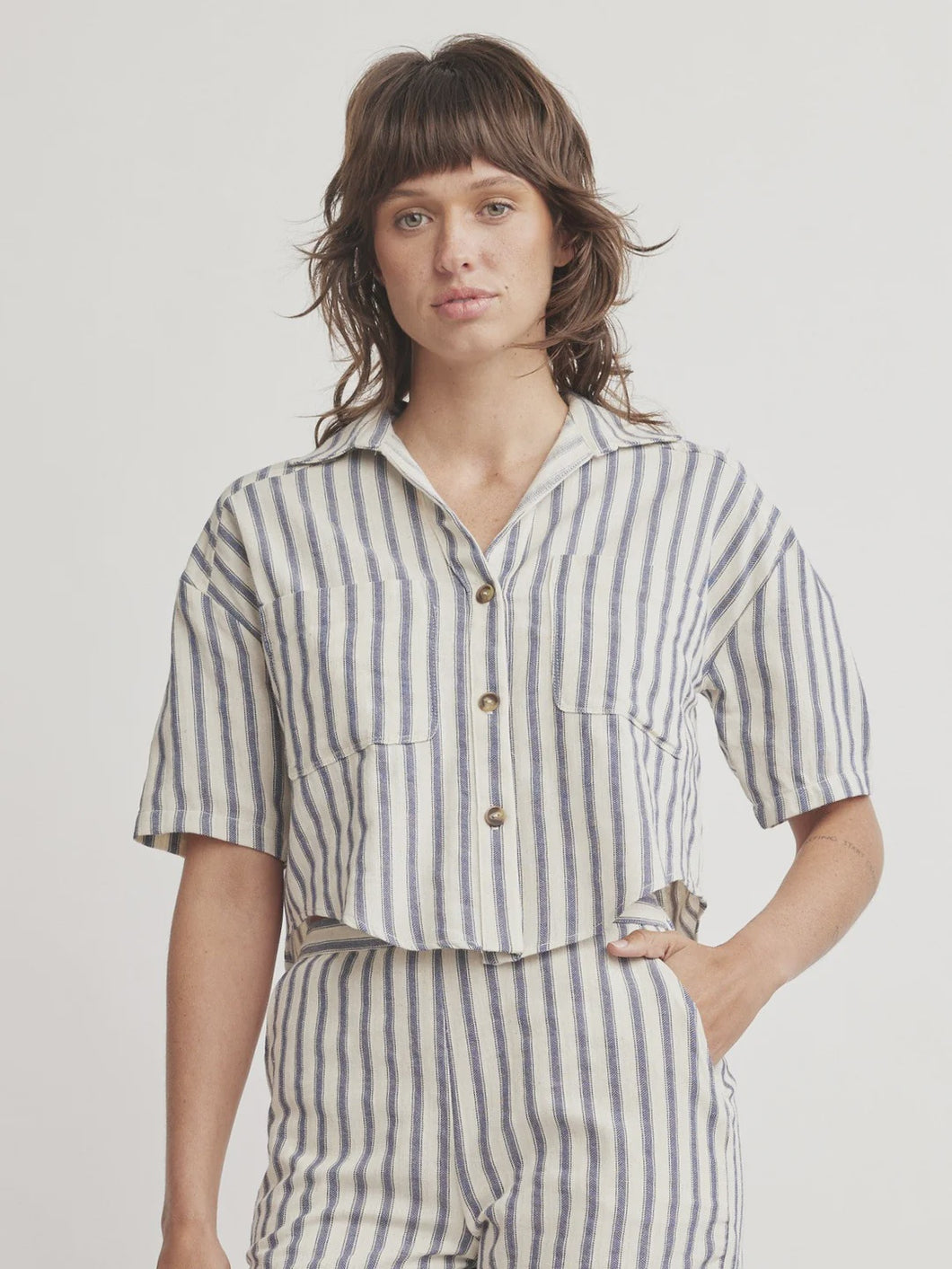 Self Contrast Terri Crop Shirt