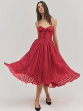 Load image into Gallery viewer, For Love and Lemons Satin Burnout Stripe Maxi Dress
