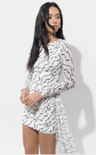 Load image into Gallery viewer, Adelyn Rae Ella Wrap Printed Mesh Mini Dress
