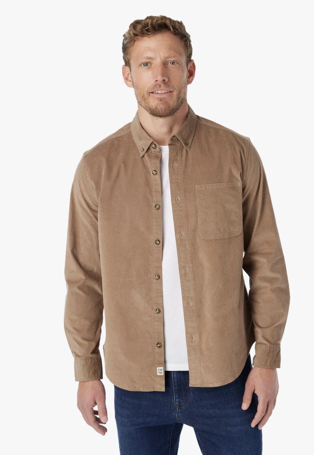 Fair Harbor Wilder Stretch Courduroy LS Shirt / Oak