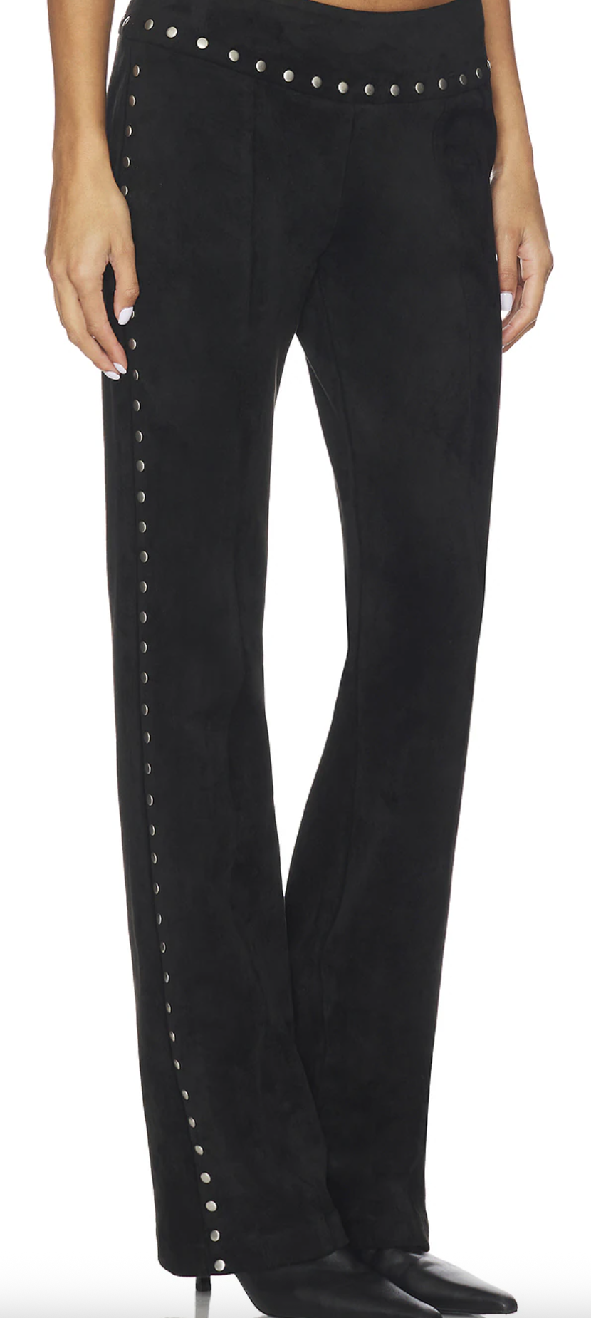 Amanda Uprichard Black Suede Regency Pants