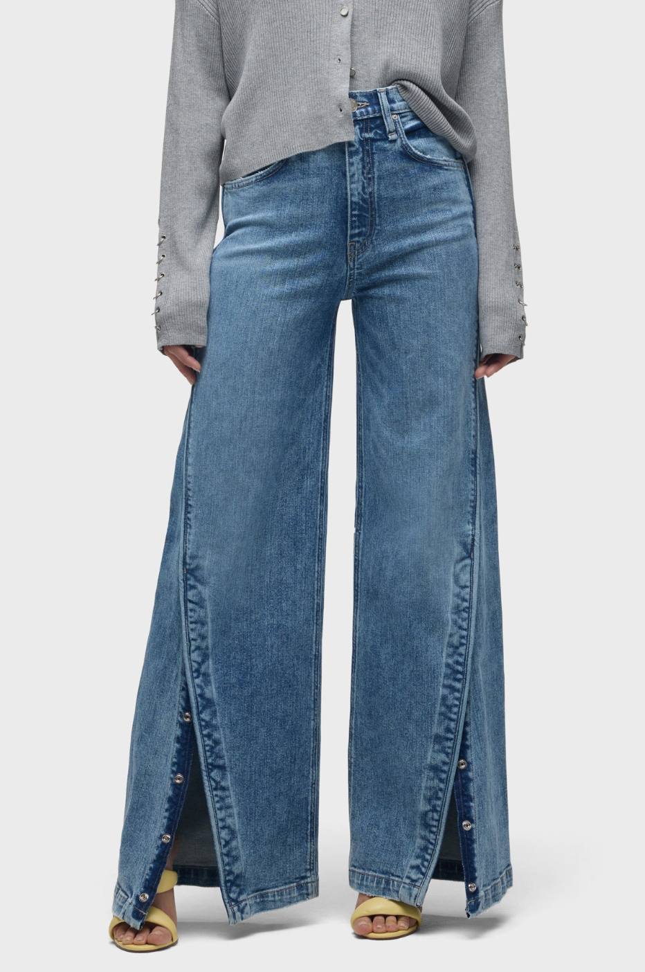 Hudson James HR Wide Leg w/Frwd Seam Side Snaps