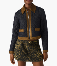 Load image into Gallery viewer, Steve Madden Agatha Quilted Denim Jacket / Dark Indigo
