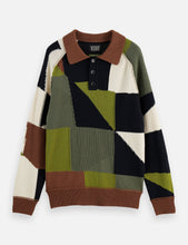 Load image into Gallery viewer, Scotch &amp; Soda Patch Work LS Polo / Zigzag Micro Multi AOP
