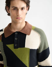 Load image into Gallery viewer, Scotch &amp; Soda Patch Work LS Polo / Zigzag Micro Multi AOP
