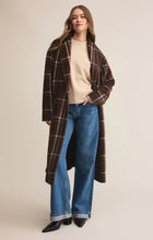 Load image into Gallery viewer, Z Supply Original Sweater Plaid Coat / Coffee Bean

