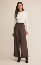Load image into Gallery viewer, Z Supply Alma Pinstripe Wide Leg / Chocolate Cherry
