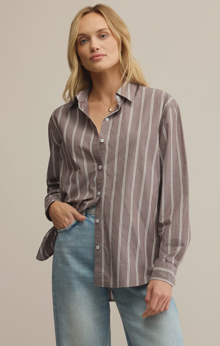 Z Supply Seaport Striped Poplin Shirt