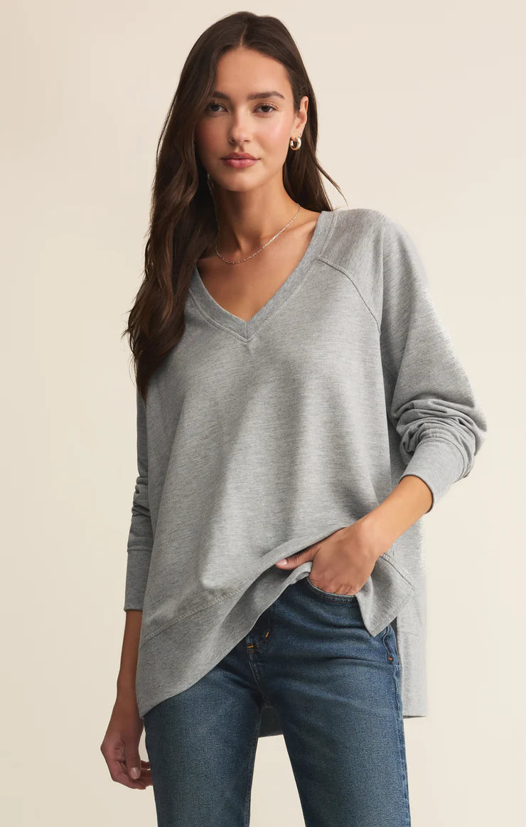 Z Supply Weekender V Neck / Classic Heather Grey