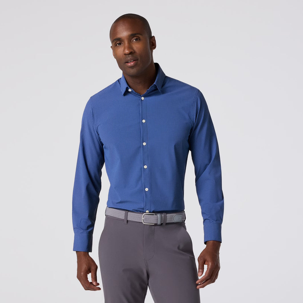Mizzen + Main Leeward LS Dress Shirt / Cobalt Jared Grid