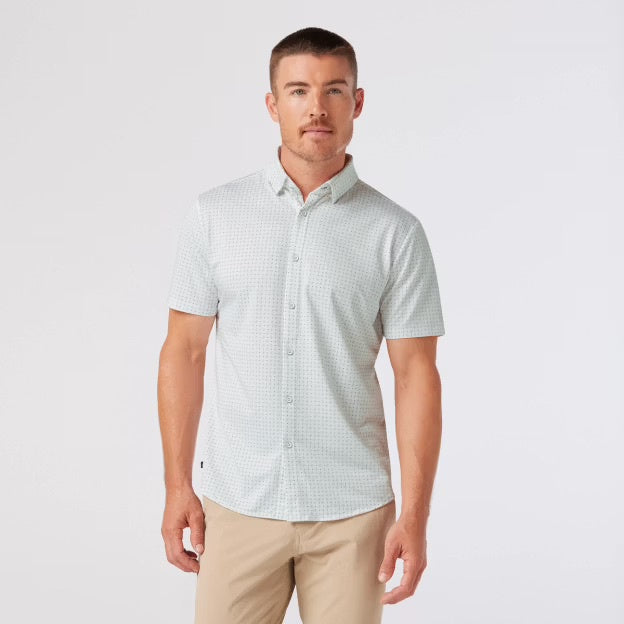 Mizzen & Main Halyard SS Dress Shirt / Pale Green Pyramid