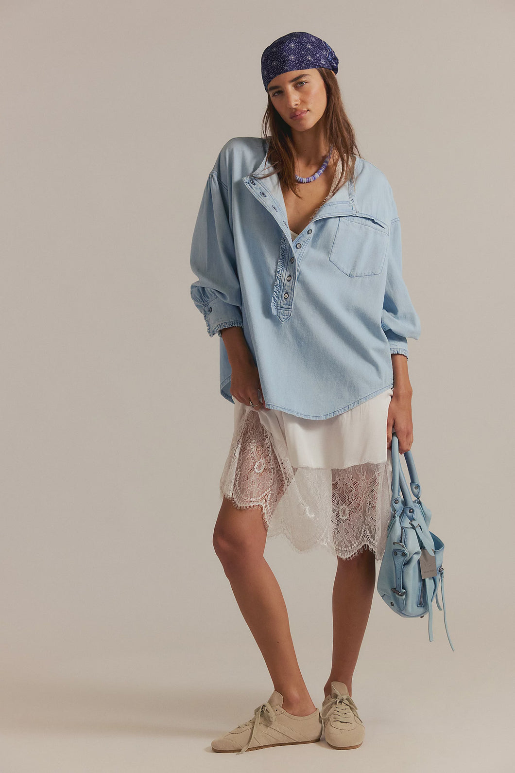 Free People Denim Dreaming Pullover