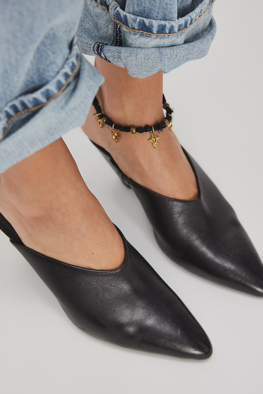 Free People Stellar Mule / Black Leather