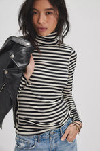 Load image into Gallery viewer, Free People Good Good Turtleneck / Black Striped
