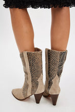 Load image into Gallery viewer, Free People Feather Heel Boot / Beige Suede Snake
