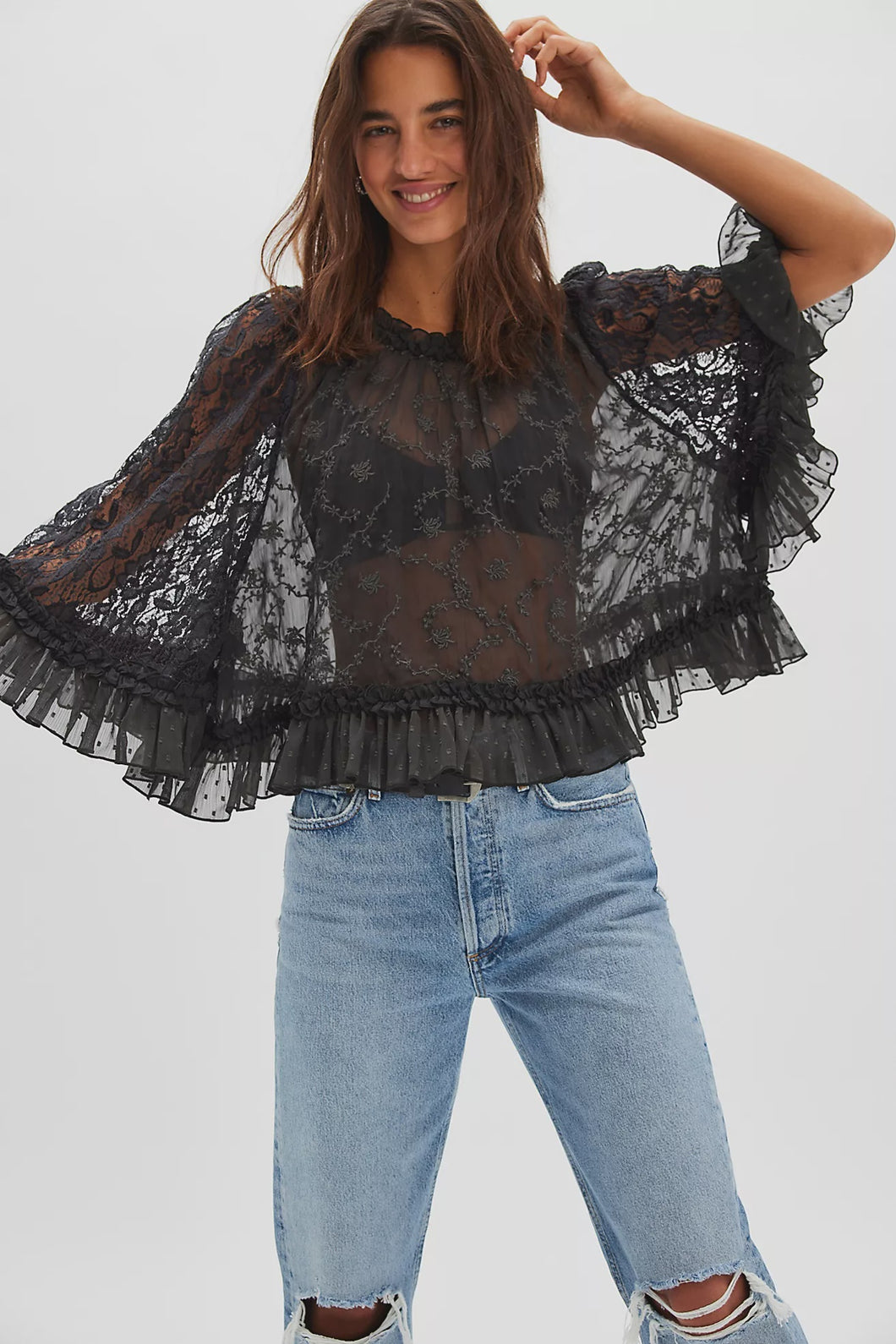 Free People Carly Cape Top