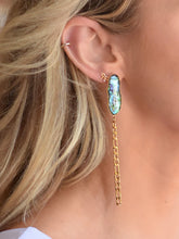 Load image into Gallery viewer, FarrahB nightcap  aqua earring
