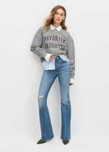 Load image into Gallery viewer, Favorite Daughter The Cropped Collegiate Sweatshirt / Heather/Grey/Burgundy
