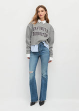 Load image into Gallery viewer, Favorite Daughter The Cropped Collegiate Sweatshirt / Heather/Grey/Burgundy
