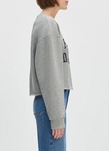 Load image into Gallery viewer, Favorite Daughter The Cropped Collegiate Sweatshirt / Heather/Grey/Burgundy
