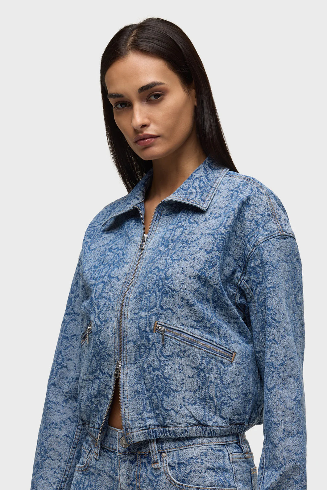 Hudson Cropped Zip Up Jacket