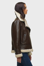 Load image into Gallery viewer, Hudson Faux Leather Sherpa Accent Jacket
