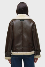 Load image into Gallery viewer, Hudson Faux Leather Sherpa Accent Jacket
