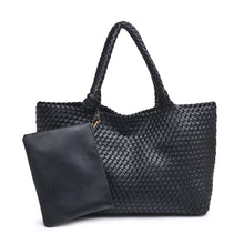 Load image into Gallery viewer, ModaLuxe Solana Woven Vegan Leather Tote

