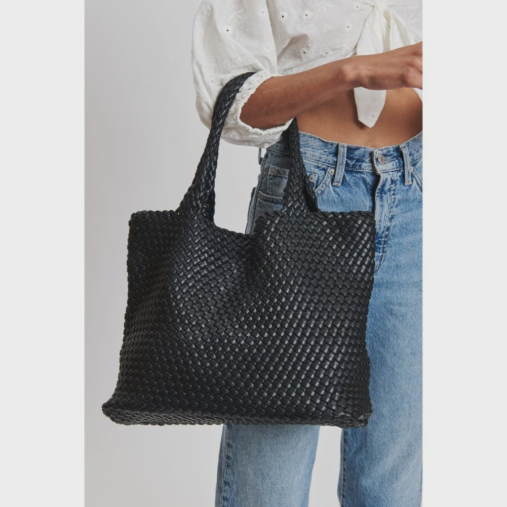 ModaLuxe Solana Woven Vegan Leather Tote
