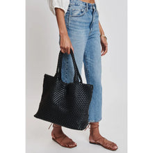Load image into Gallery viewer, ModaLuxe Solana Woven Vegan Leather Tote
