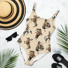 Load image into Gallery viewer, Baha Ranch Yeehaw Vintage Cowgirl One-Piece Swimsuit
