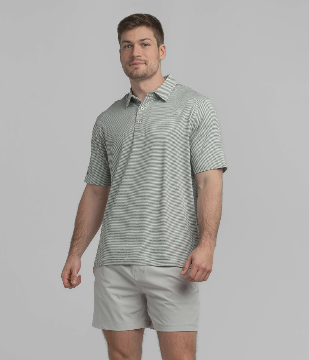 Southern Shirt Heather Madison Stripe S.S Polo / Dusty Olive